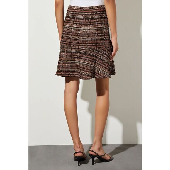 $205 New  MING WANG Tweed Knit Flounced Above-the-Knee Skirt Size Medium - Picture 5 of 6